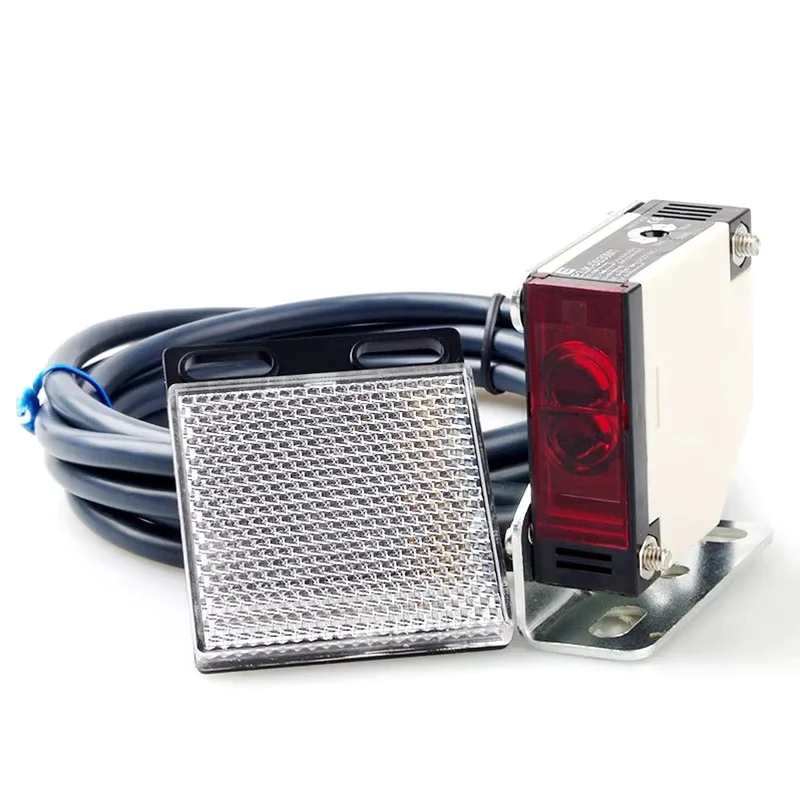 E3JK-R4M1 DC12-24V / AC90-240V Retroreflective photoelectric sensor switch Proximity switch 1.5M cable detect distance 4M