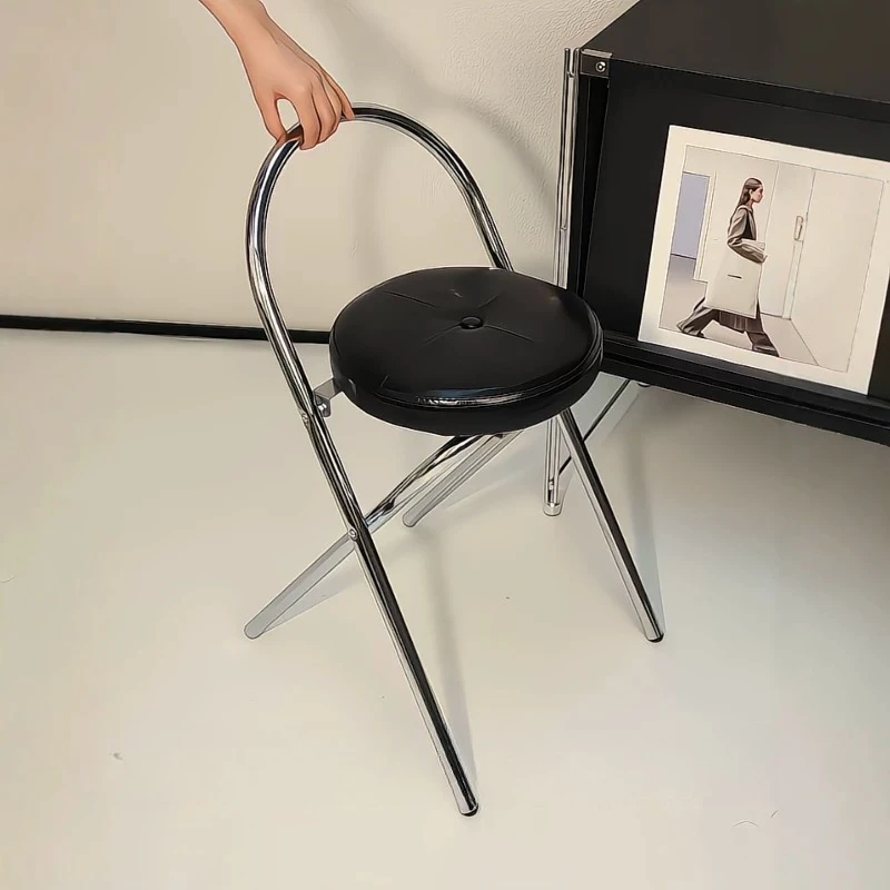 Retro folding chair home high sense does not take up space high chair comfortable sedentary can be stored back chair