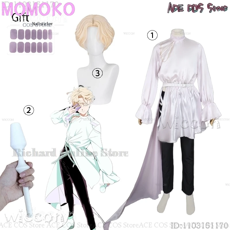 Alien Stage Luka Cosplay Costume Wig Top Pants Anime Idol Cosplay Role Playing Party Suit Mens Fancy Halloween Carnival Outfit