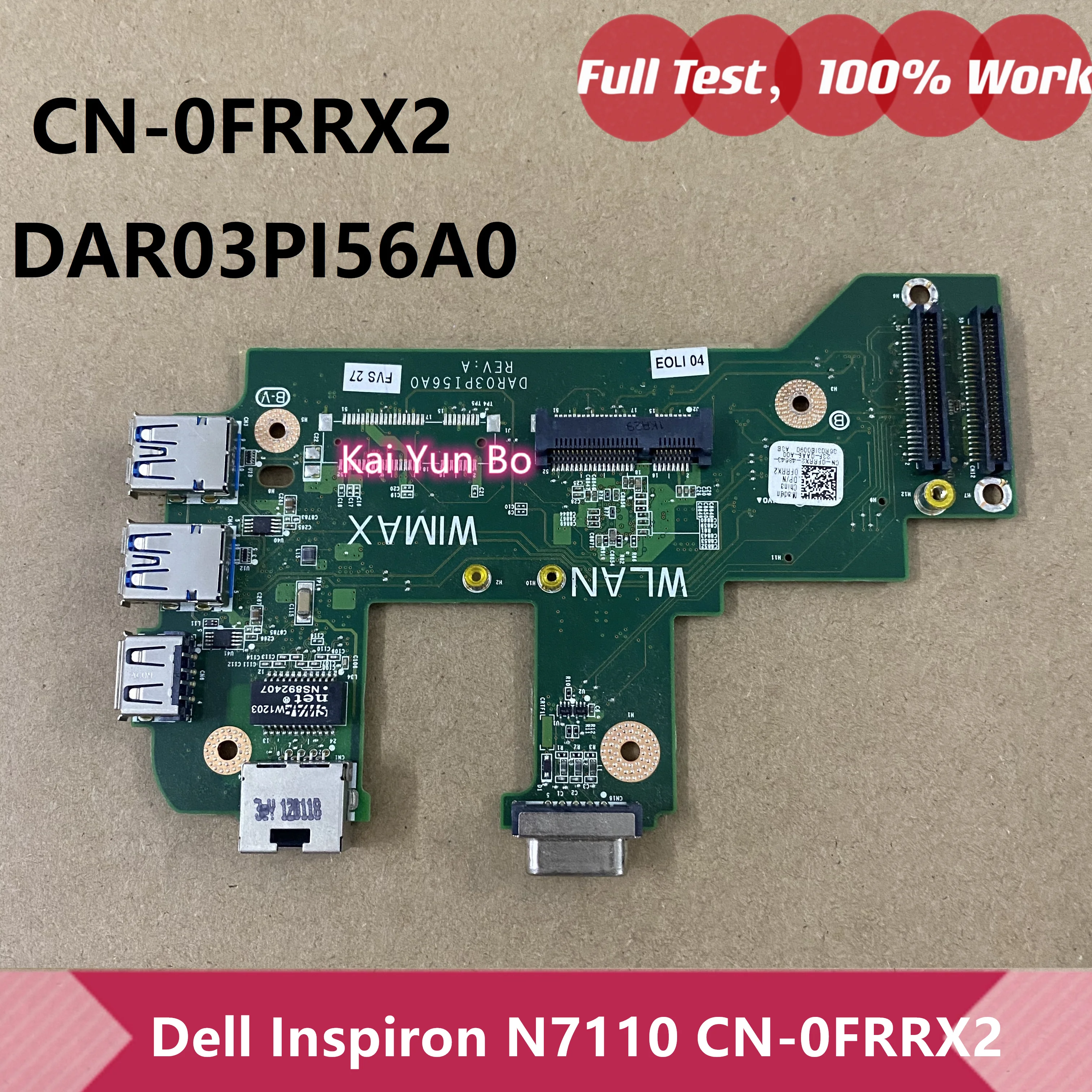 Laptop USB VGA Ethernet WLAN Placa 0FRRX2 DAR03PI56A0 CN-0FRRX2 FRRX2 Para Dell Inspiron 17R N7110