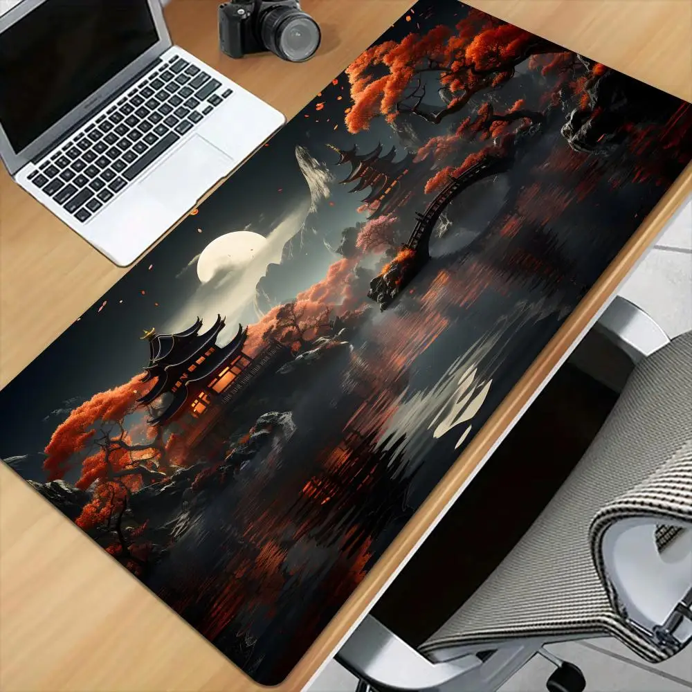 Full moon and night view theme Mouse Pad Desk Mat Stitched Edge Non-Slip Durable pad for computer mouse Gaming pads tapis souris
