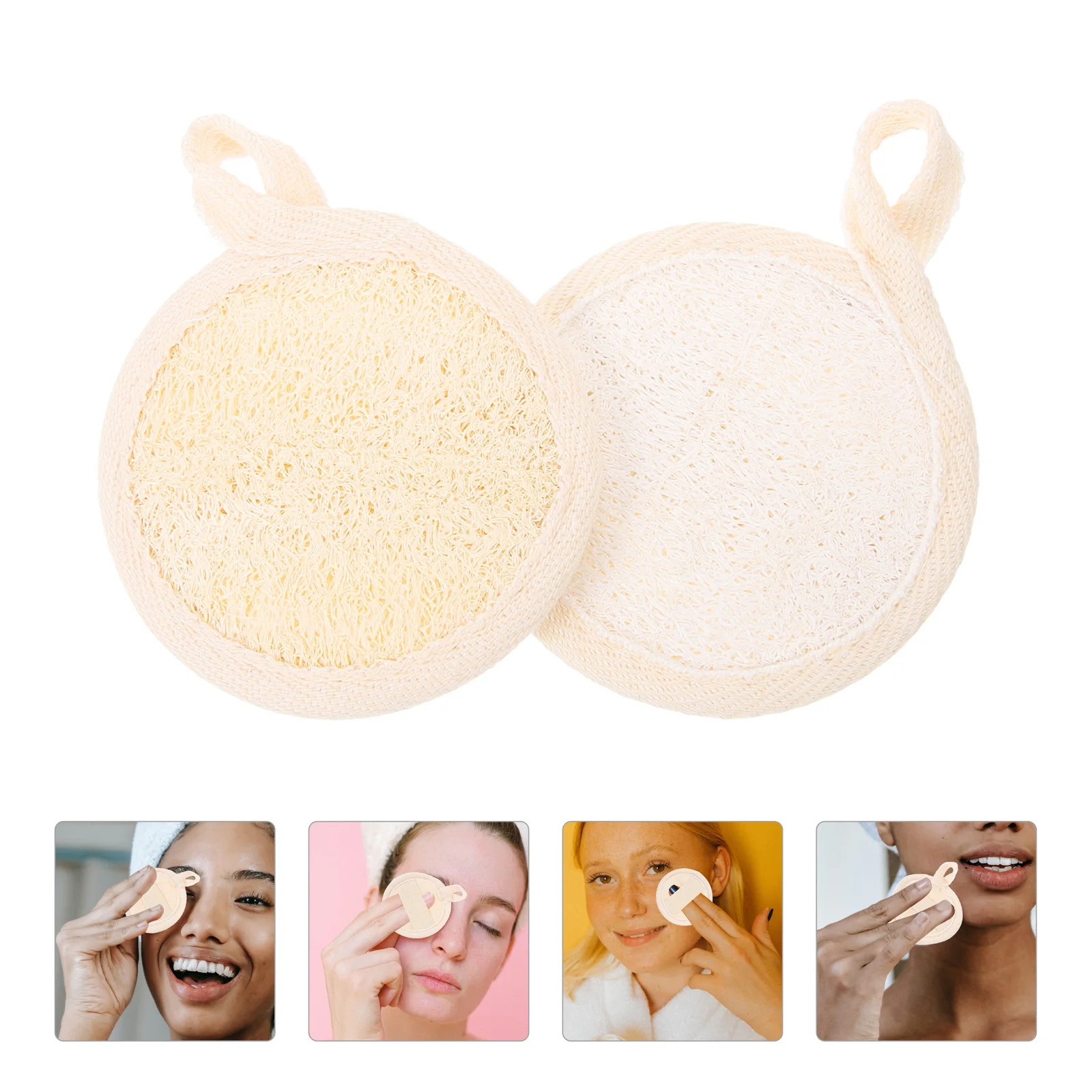 

4Pcs Exfoliating Face Scrubber Loofah Pads Deep Clean Facial Exfoliator Lightweight Portable Face Scrubber for Women