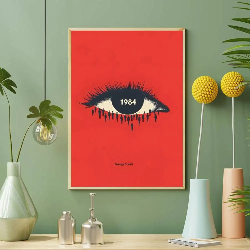 1984 G-جورج O-Orwell ملصق HD الفن لزجة جدار مقاوم للماء غرفة المعيشة المنزلي غرفة نوم بار الديكور الجمالي