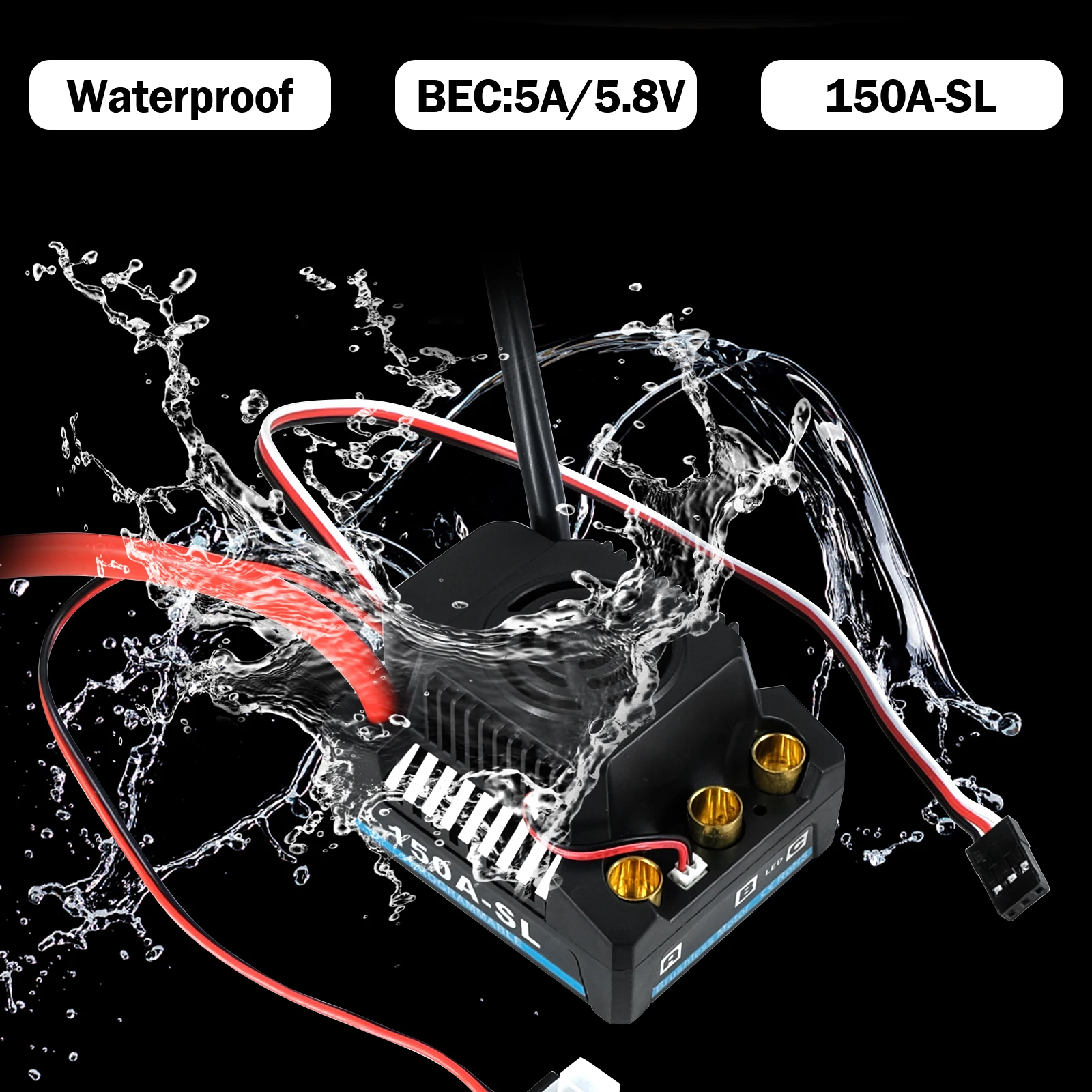 150A Brushless ESC With 4-6S  5A/5.8V BEC For 3660/3670/3674 Brushless motor 1/8 Remote Control Car/ Off-road/ Boat Toy