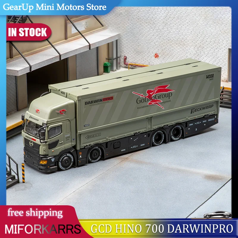 

New In Stock Gcd Teckwrap Darwinpro 1:64 Hino 700 Container Trailer Truck Alloy Miniature Diecast Model Exhibition Limited Toys