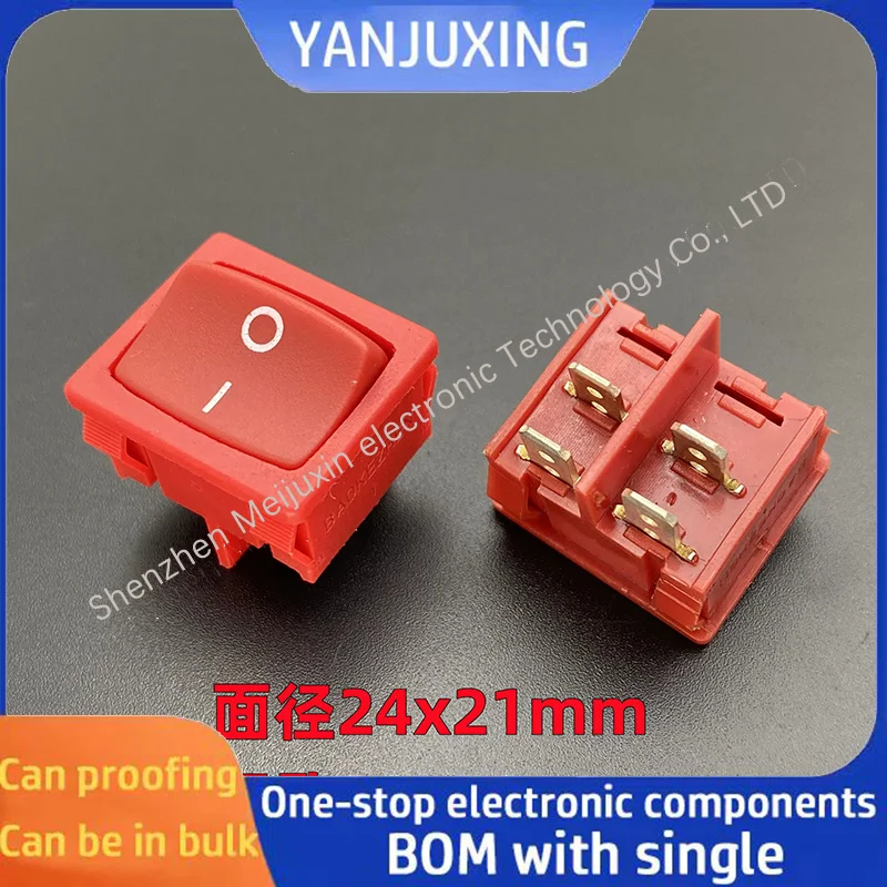 1~5PCS/LOT SC727 ship-shaped power switch button with lever, ship-shaped red button 4 pins 2 positions