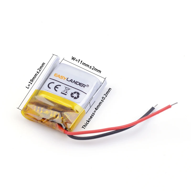 401119 3.7V 50mAh Rechargeable Lithium Li-ion Li Polymer Battery For Bluetooth headset 3D glasses toy