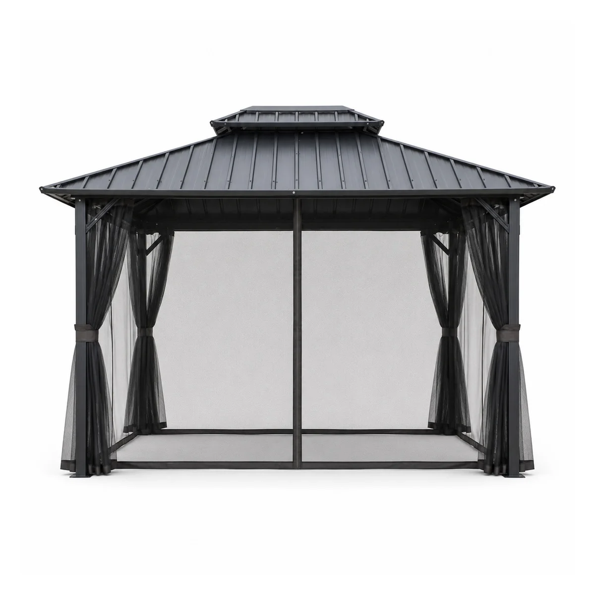 &High Stenghth Aluminum Frame Hardtop Roof Ventilated Canopy Drainage System Weather Resistant Tent Pergola For Villa Terrace