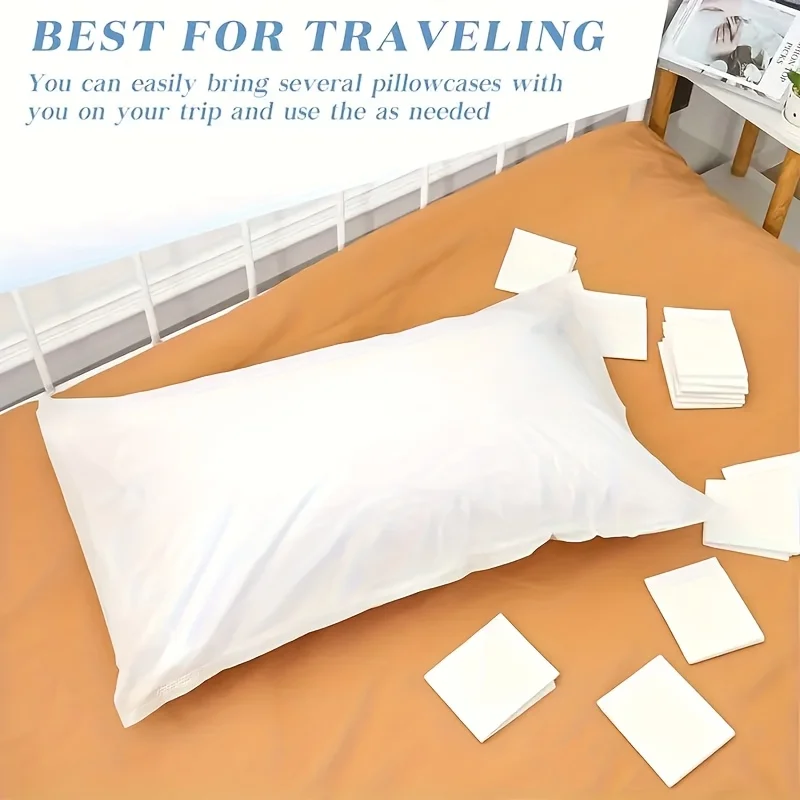 100 Disposable Pillow Covers Made of Thick Non-woven Polyester Fabric;Dust-proof and Breathable;Ideal for Travel, Beauty Salons;