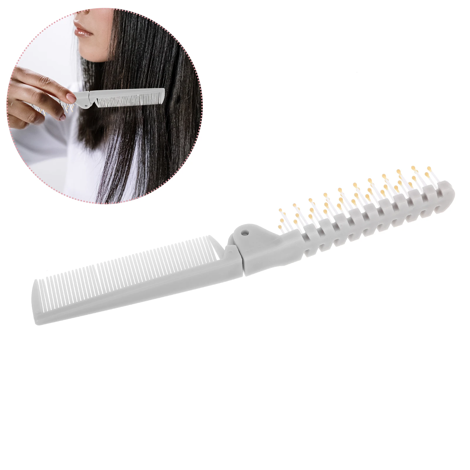 

5pcs Folding Hair Brush Foldable Pocket Comb Dual Tooth Design Travel Size Lightweight Styling Tool For Men Women Dual-Use