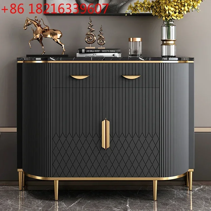 Shoe Simple Modern High-End Entrance Foyer Minimalist Sideboard Marbleagainst