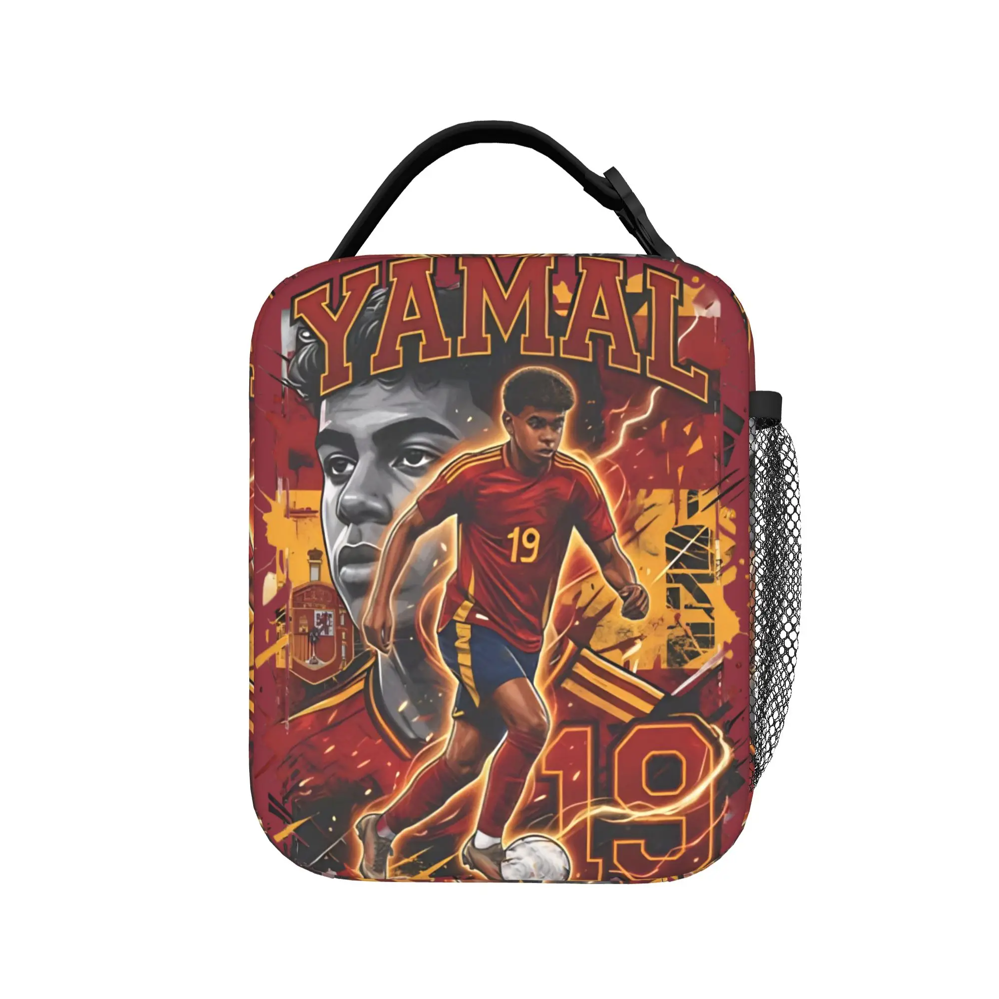 Lamine Y-Yamal Insulated Lunch Bag Cooler Bag Meal Container Number 19 Football Tote Lunch Box for Men Women College Outdoor