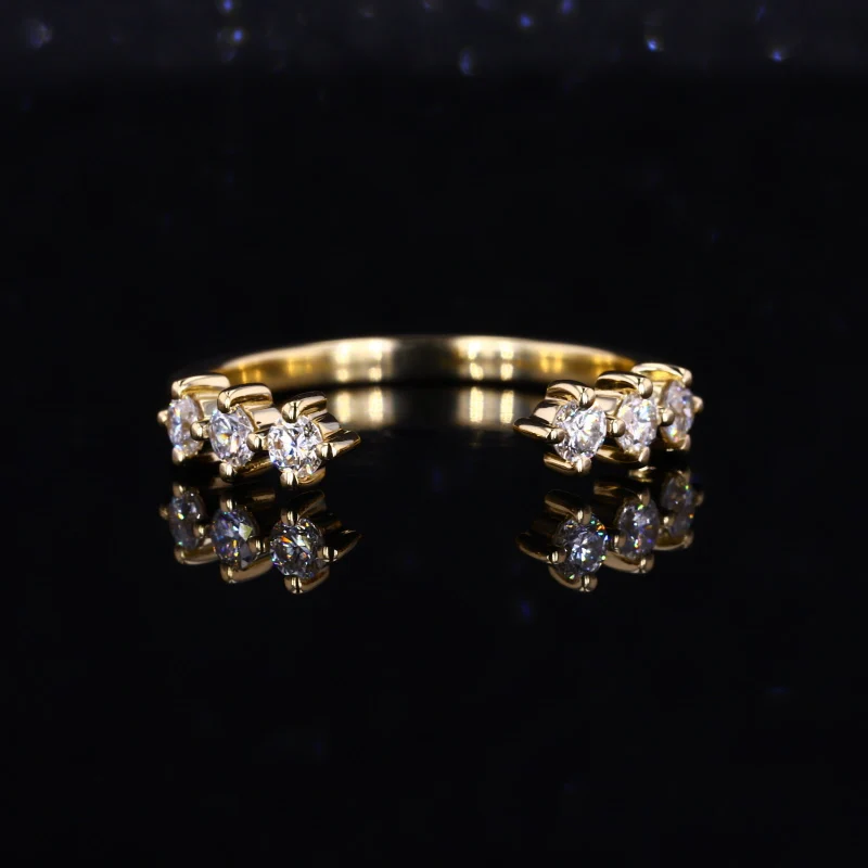 Starsgem Sparkle White Lab Grown Diamond Brillante amarillo 10-18k Oro Pureza Anillos Alianza de boda