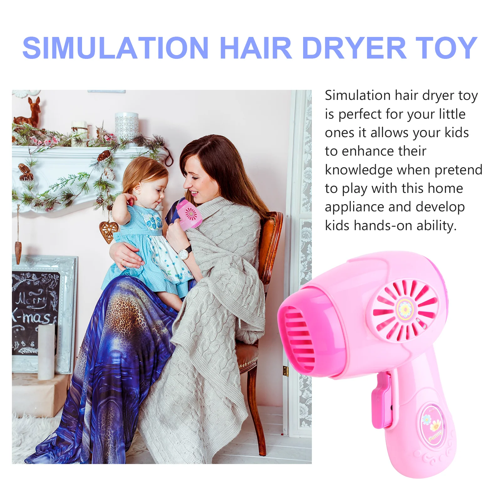 Sèche-cheveux électrique l'inventaire pour enfants, jouets de simulation, appareil ménager, accessoire de maison de jeu, modèle pour enfants