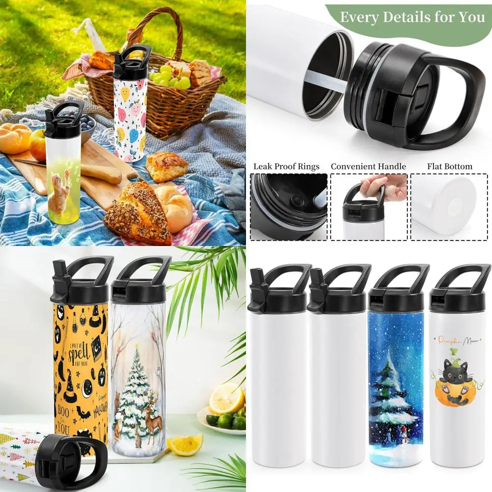 

20-унций изолированный стакан из нержавеющей стали с ручкой и соломенной крышкой для сублимационной печати