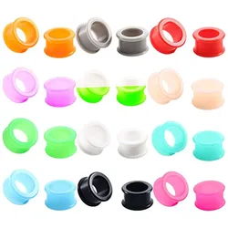 WKOUD Silicone Tunnels Ear Gauges 3-38mm Double Flared Saddle Expander For Women Men Body Piercing Jewelry Gauge