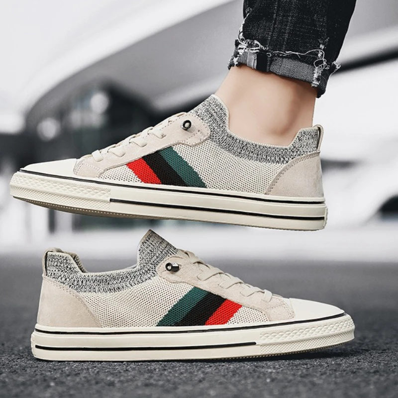 الصيف أحذية قماشية رجالية فاخرة شبكة تنفس أحذية رياضية كاجوال مريحة شقة الانزلاق على الأحذية مصمم العلامة التجارية كروسوفكي موخيزلي