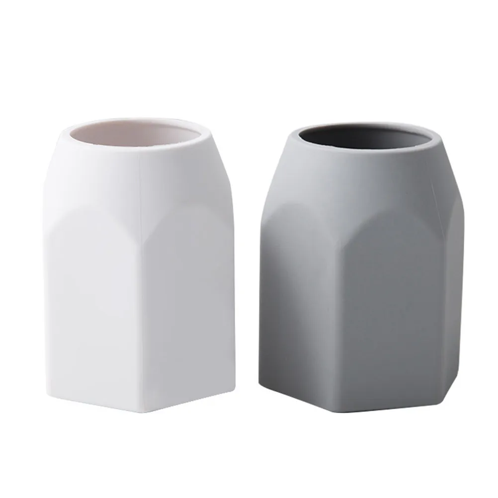 Silicone Pen Holder White Unbreakable Pencil Ruler Desktop Organizer Stationery Storage Container for Office Study Dormitory