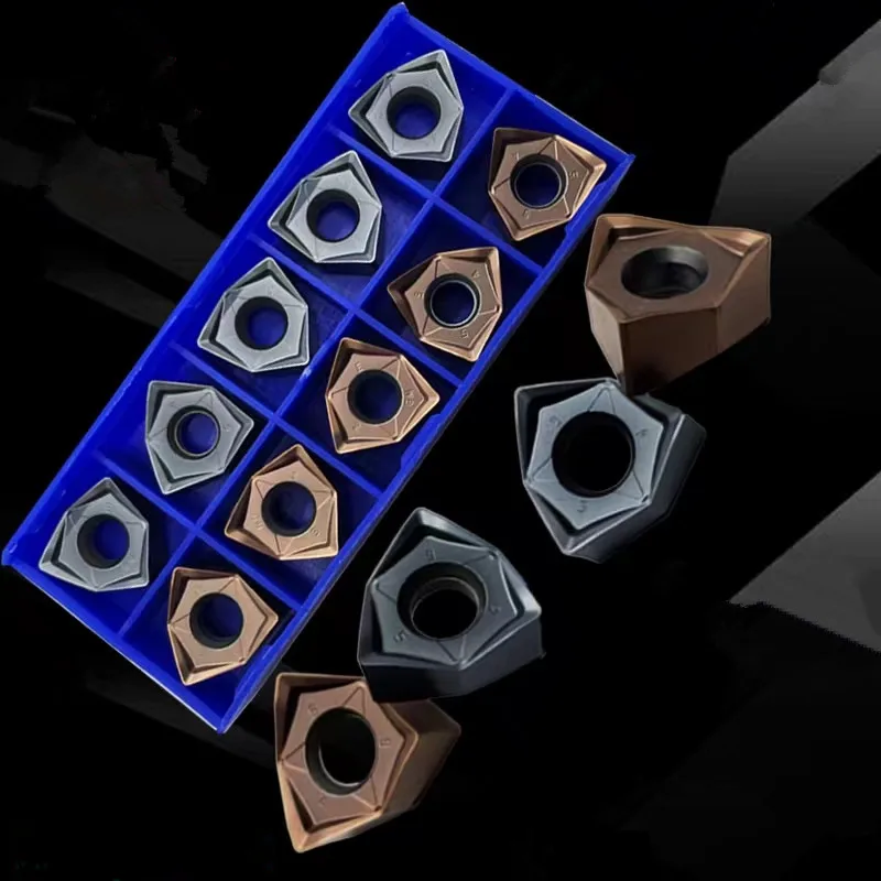 Imagem -02 - Double-sided Hexagonal 90 Graus Right Angle Fast Feed Mfwn Wnmu Carbide Inserções Inserções de Ferro Fundido Fresagem Cutter 10p Wnmu080608