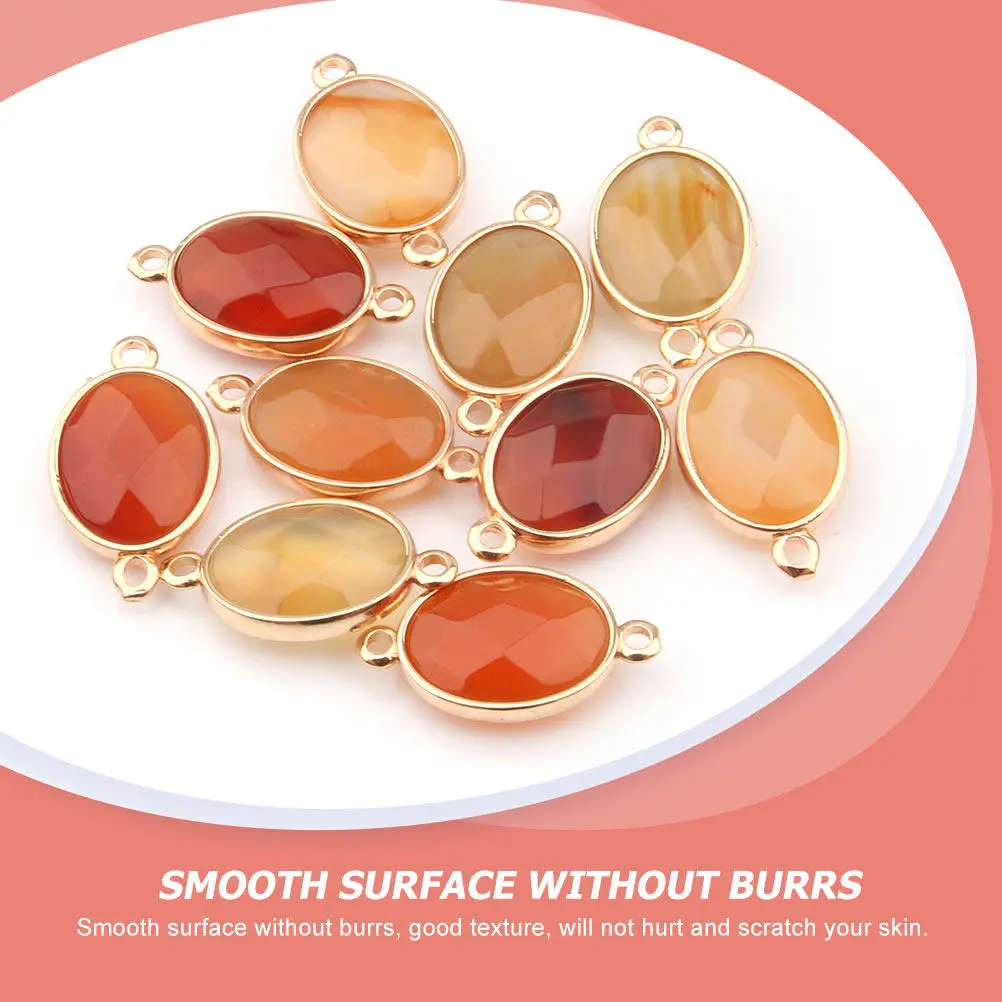

10 шт. коннекторов для украшений в форме яйца, соединители для подвесок из натурального камня для изготовления ожерелий, браслетов, браслетов на ногу, фурнитура для создания украшений своими руками
