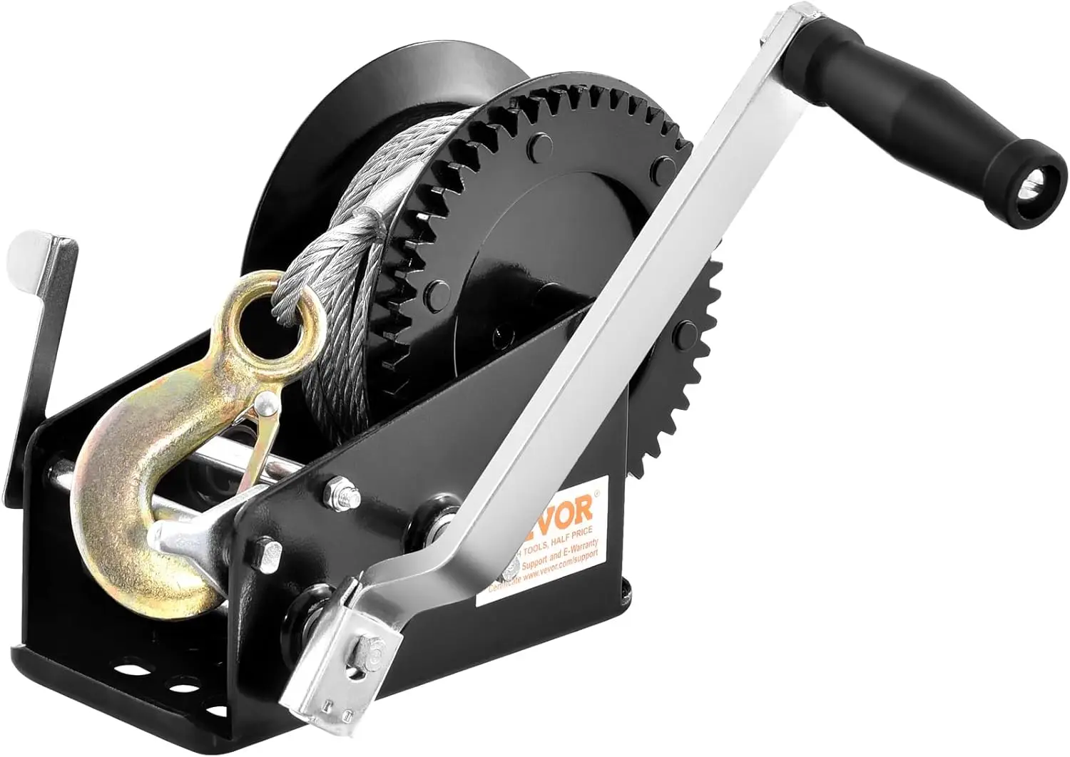 

Hand Winch, 3500 lbs Pulling Capacity, Boat Trailer Winch Heavy Duty Rope Crank with 33 ft Steel Wire Cable and Two-Way Ratchet