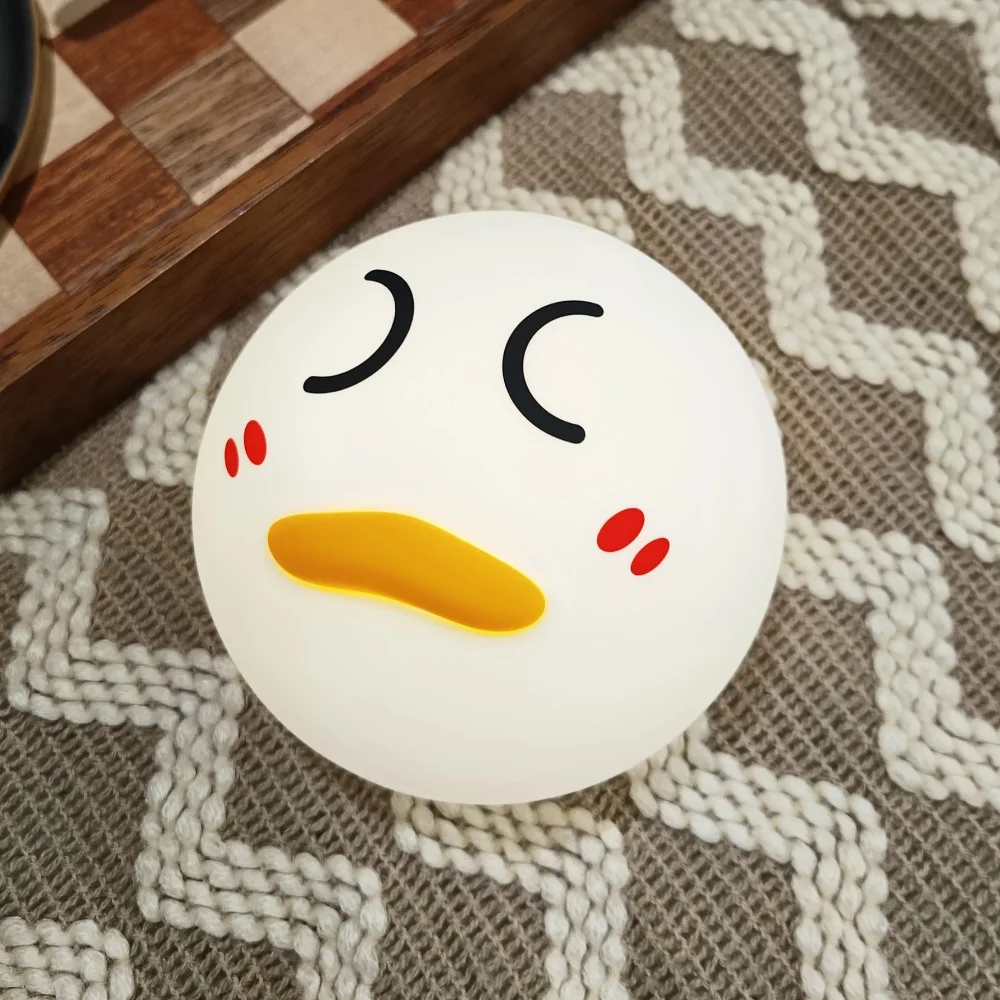 

USB Rechargeable Night Light Duck Silicone Cartoon Clap Touch Sensor Sleeping Night Lamp for Bedroom Decoration Children Gifts