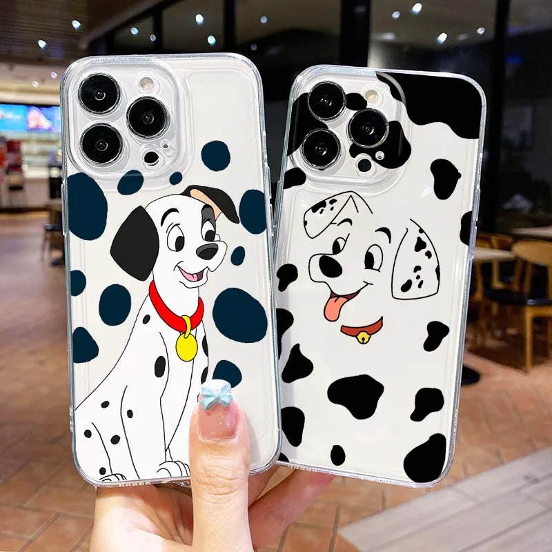 

Cartoon Cute Spotted Dog Phone Case For Apple iPhone 17 16 15 14 13 12 Mini Air Pro Max Plus Space Shell