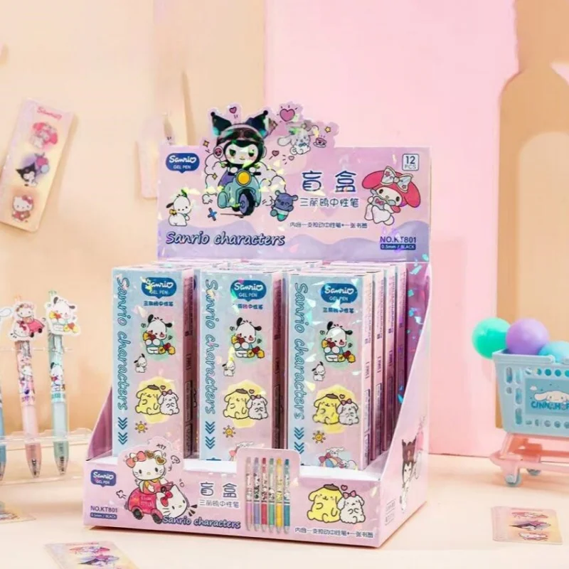 

12 шт./лот Sanrio Kuromi Melody Pochacco Press гелевая ручка милые 0,5 мм черные чернила нейтральные ручки рекламный подарок офисные школьные принадлежности