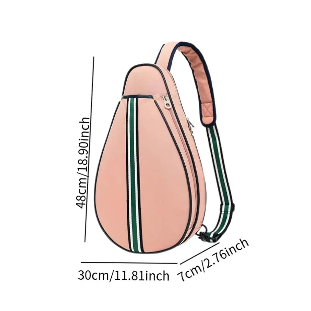 Large Capacity Sports Racket Bag Waterproof Adjustable Strap Lightweight Sling Bag Organizer Zipper Closure