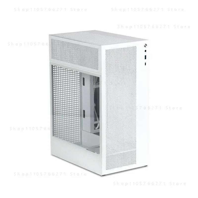 ITX Aluminum Alloy CNC Case 26.1L Flex ATX Compatible for Half-Height GPU & 1U Power Supply