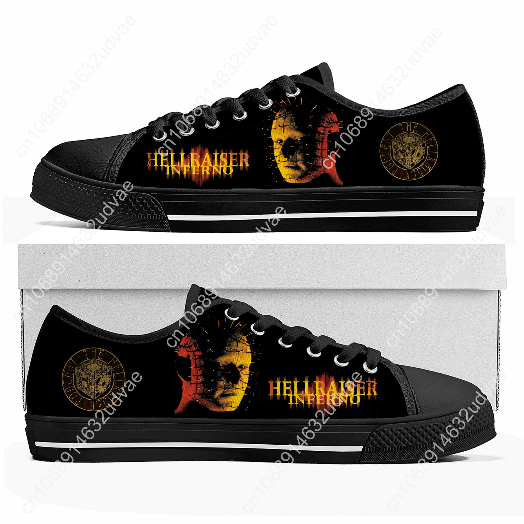 Hellraiser Low Top Shoes Man Woman Teenager Canvas Casual Sneaker Sneakers Couple Footwear Custom Shoe Unisex Black