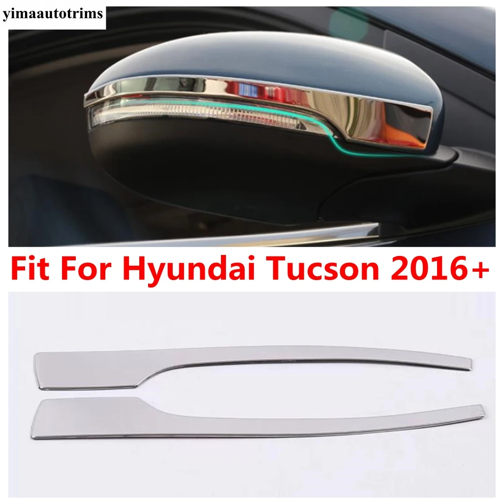 For Hyundai Tucson 2016 - 2020 Car Side Rearview Mirror Strip Decoration Cover Trim Stainless Steel Accessries Exterior Refit