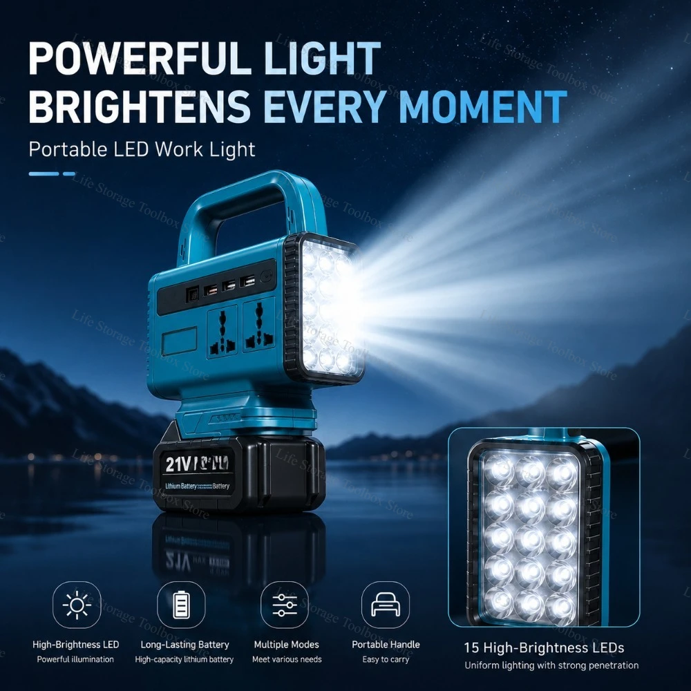 150W Batterie-Wechselrichter für Makita BL1850 BL1860 18V Akku-Stromstation Outdoor-Notfall-Backup-Konverter Elektrowerkzeug-Zubehör