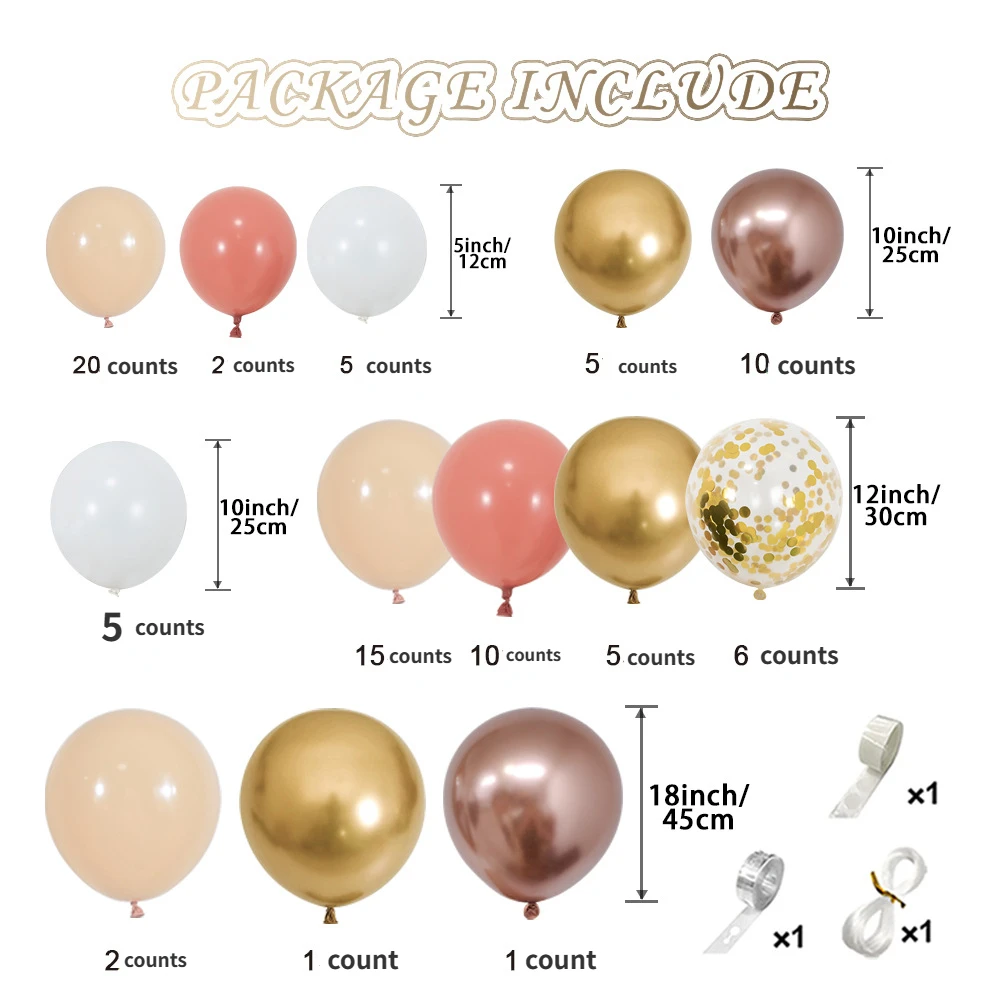 Retro Pink Gold Balloon Garland Arch Kit Wedding Birthday Ballon 1st Birthday Party Decoration Kids Baby Shower Latex Baloons image 5