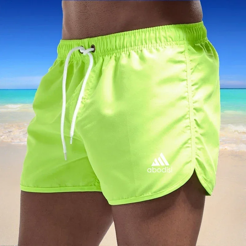 Pantalones cortos de playa multicolor para hombre, shorts deportivos para correr, natación, moda europea y americana, jóvenes, informales, nuevos