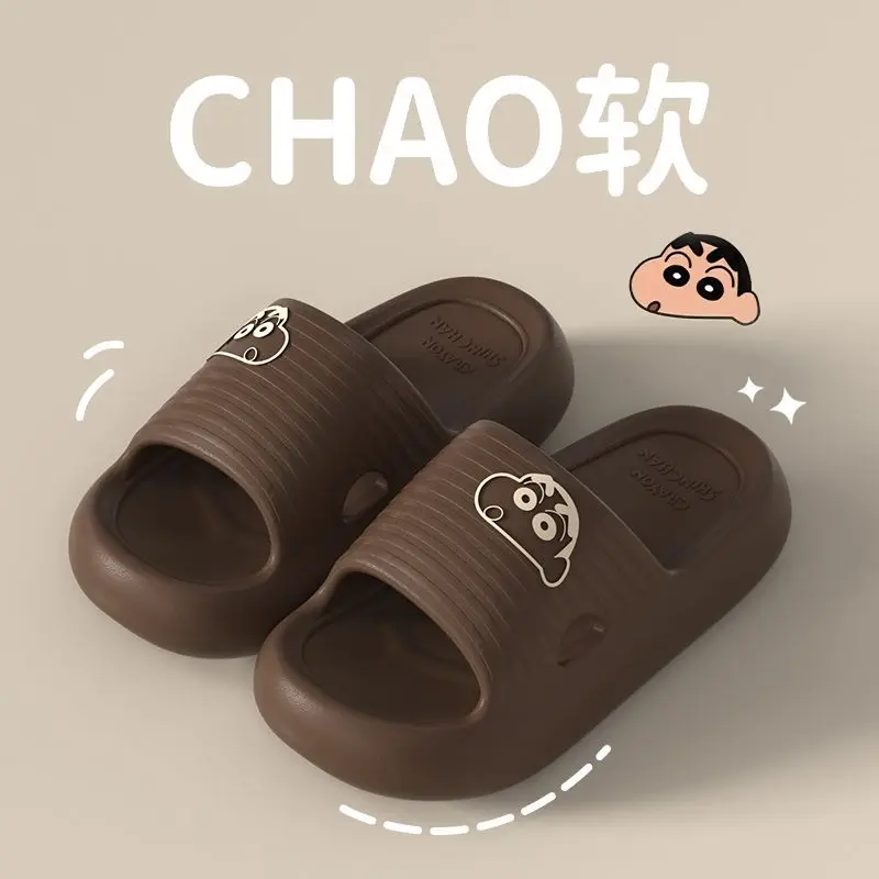

Новые мультяшные парные сандалии Crayon Shin-Chan на толстом каблуке, водонепроницаемые тапочки из ЭВА для ванной и дома, дышащие, быстросохнущие