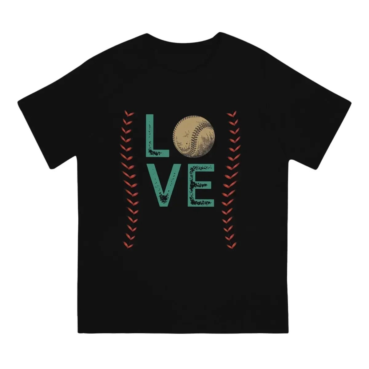 Men Love Baseball Design With Stitches T Shirt Baseball Sports Cotton Clothes Vintage Short Sleeve Round Neck Tee Shirt Unique