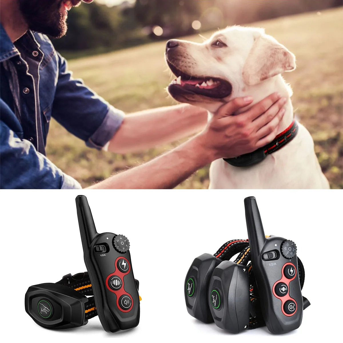 

Dog Training Collar with Remote, Automatic Bark and Training Collar Dog Anti Barking Training Collar for Small Medium Large Dogs