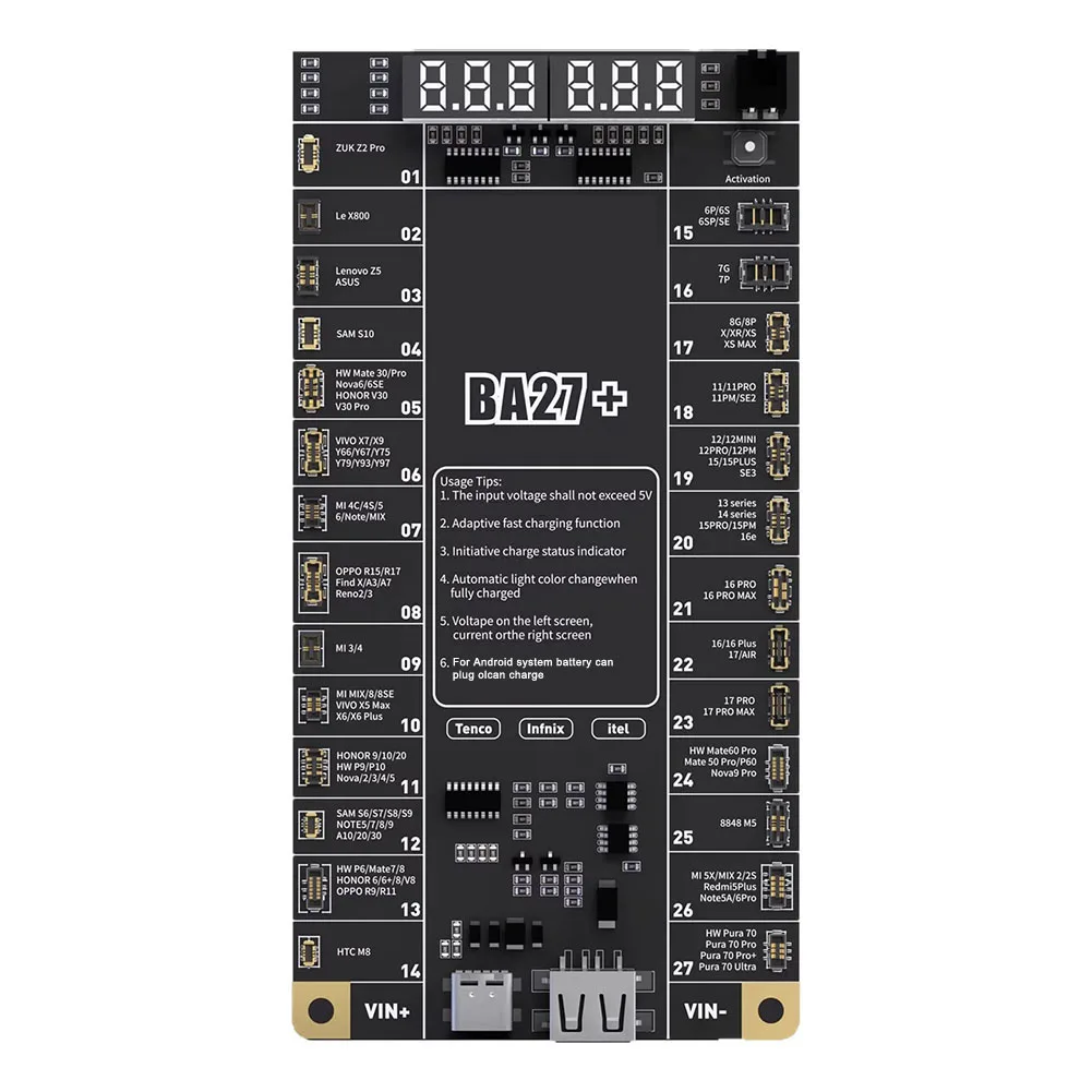 

BA27 Plus Activation Test Board Fast Charging Intelligent Detection For IPhone Phone Repair Tool Power Equipment