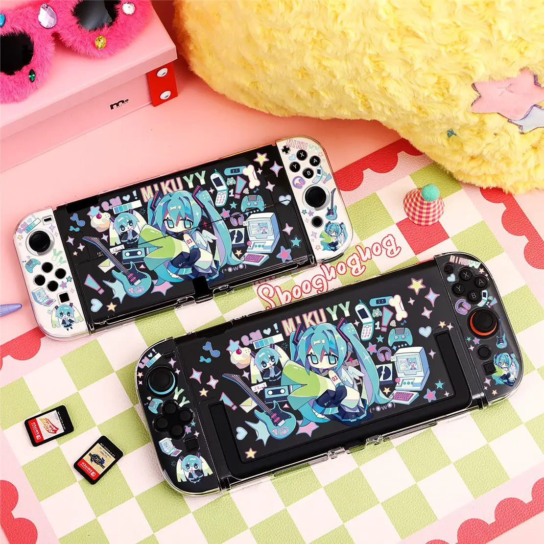 Anime Switch Split Protective Case Cute Transparent Shock-Resistant Dockable Joy-Con Controller Cover for Switch 2 OLED Console
