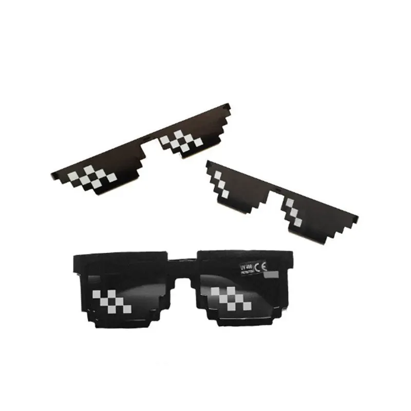 2023 New Mosaic Pixel Coding Funny Sunglasses Two-dimensional Cool Birthday Gift Stage Dance Performance PC Sunglasses UV400