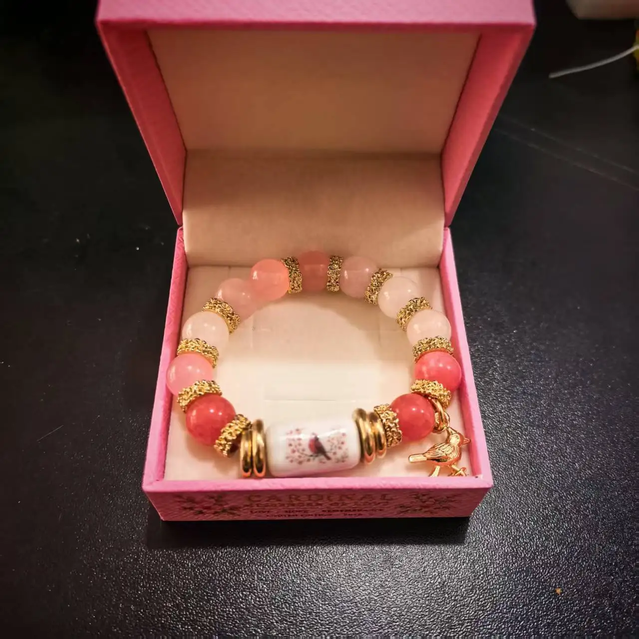 Limited Edition 2026 Bee Messenger of Joy Bracelet, Artificial Crystal Beaded Bangle, Peace and Blessings Jewelry Gift for Her