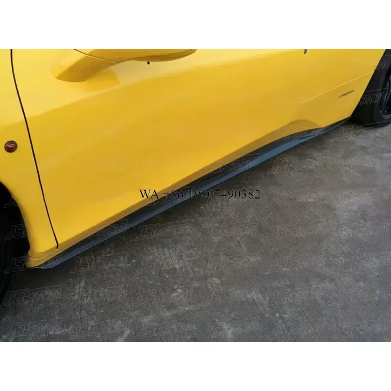 Wmwmnu Carbon Fiber Side Skirt Underboard Side Fins for 458 Italia Spider Modified Upgraded Novit Rosso Style