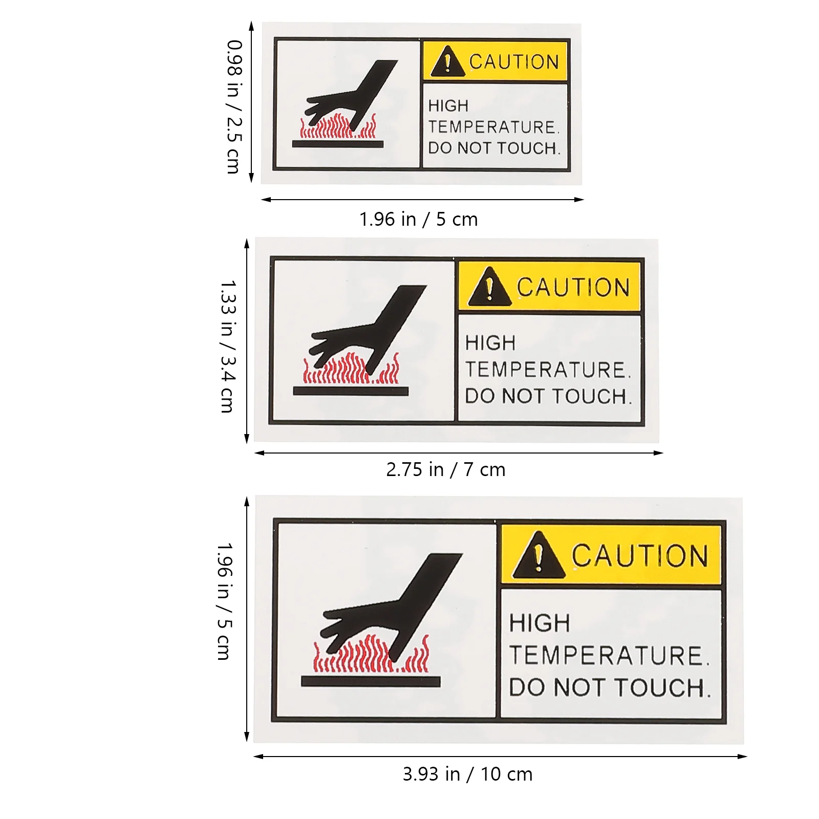 10 Pcs Stickers Be Careful with Do Not Bend for Shipping Warning Hot Surface Sign Label Water Labels