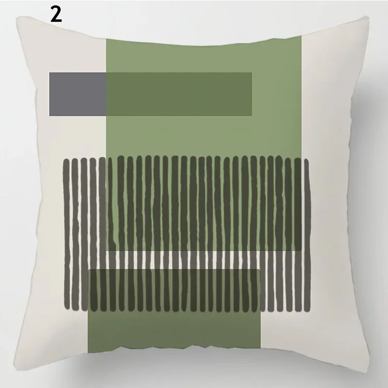 Nordic olive green abstract flower leaves plant geometric pillow bedroom bedroom sofa car office pillow sleeve