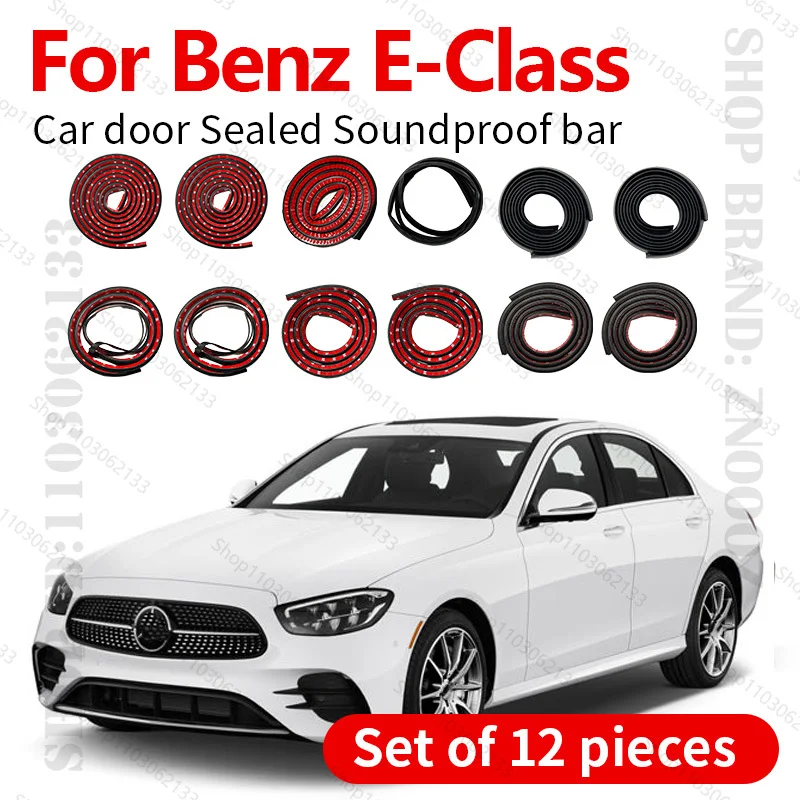 

For Mercedes Benz E-Class Car Door Seal Strip Rubber Double Layer Sealing Protector Soundproof Dustproof Seal Strip 12PCS Set