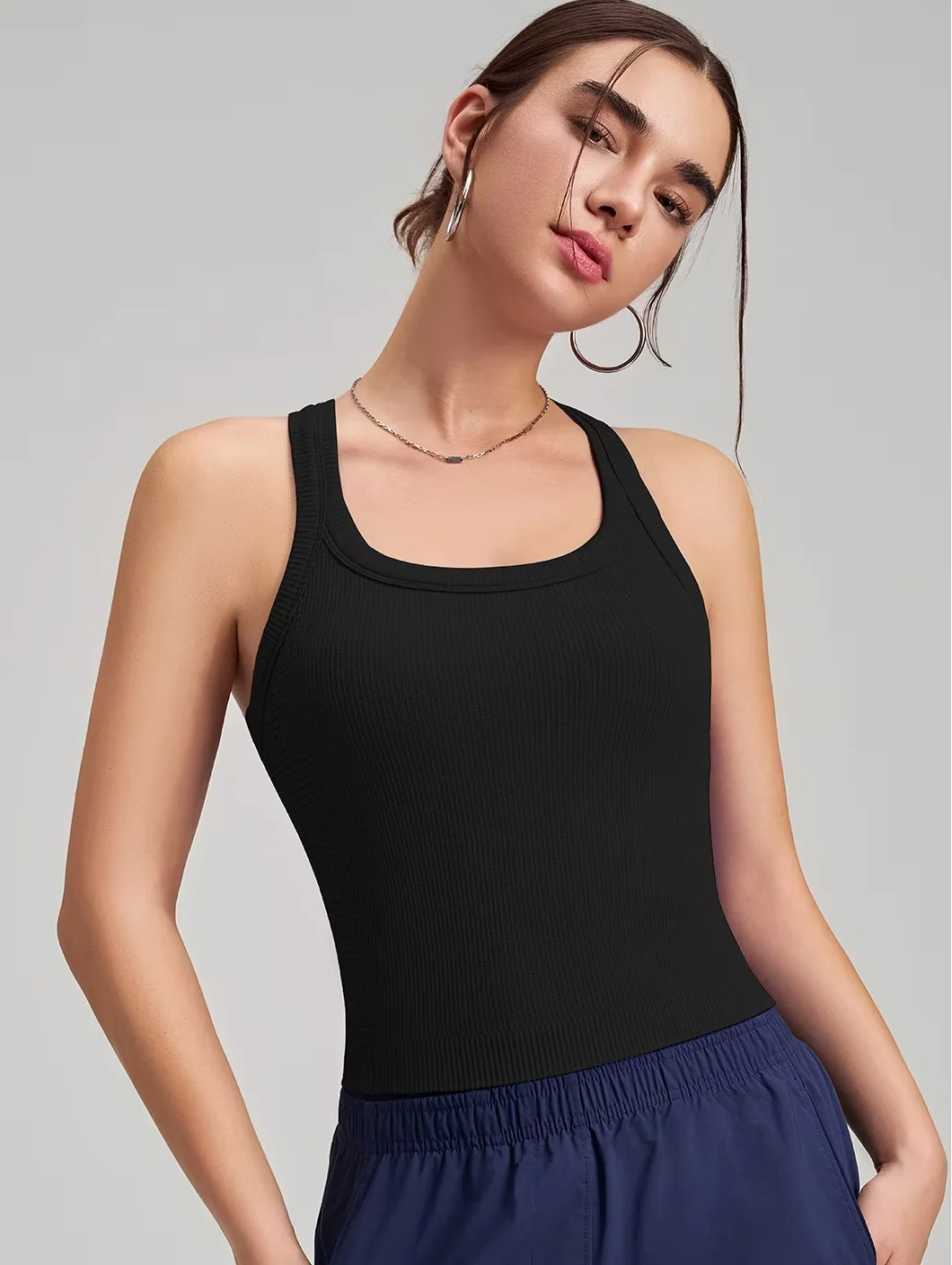 Women's Lightweight Seamless Sports Bra Sexy Yoga & Running Fitness Tank Top with & Backless Design Breathable