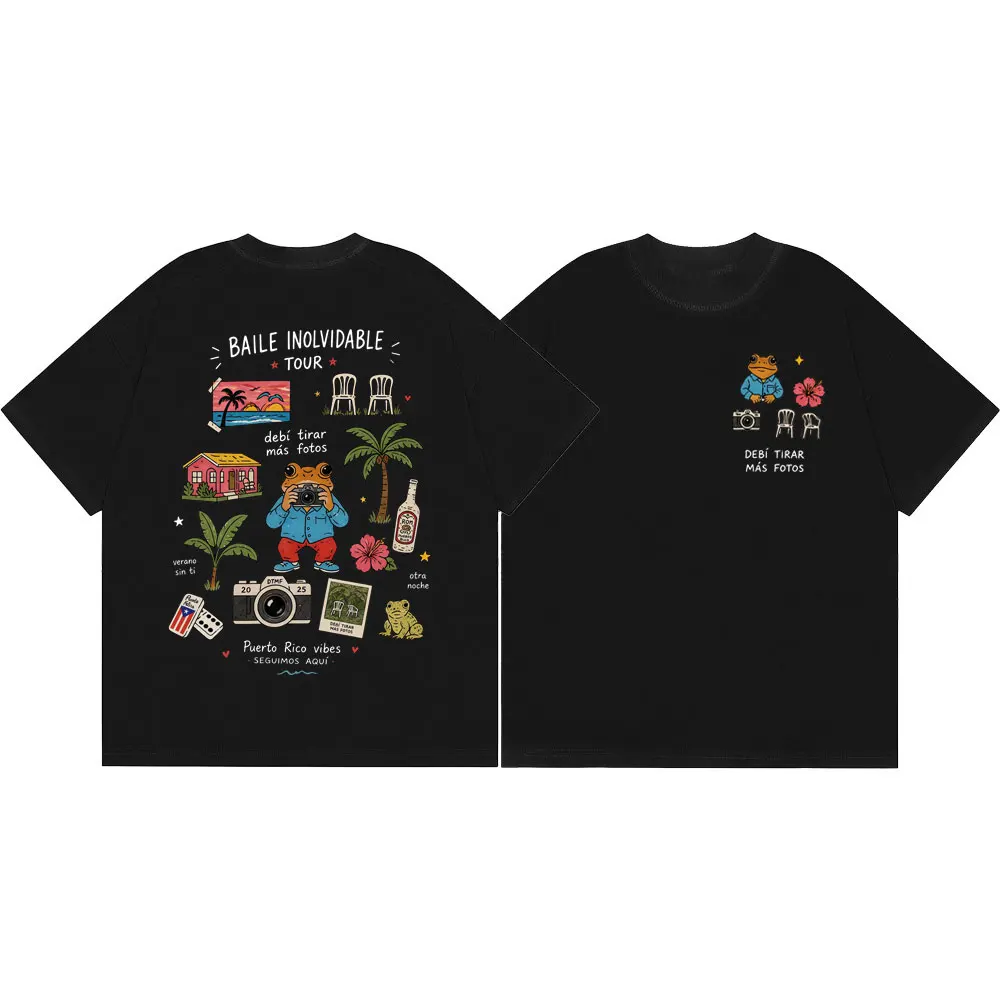 Rapper Bad Bunny T Shirt Debi Tirar Mas Fotos DTMF Album Merch T-shirt Men Women Clothing Fashion Hip Hop T-shirts Streetwear