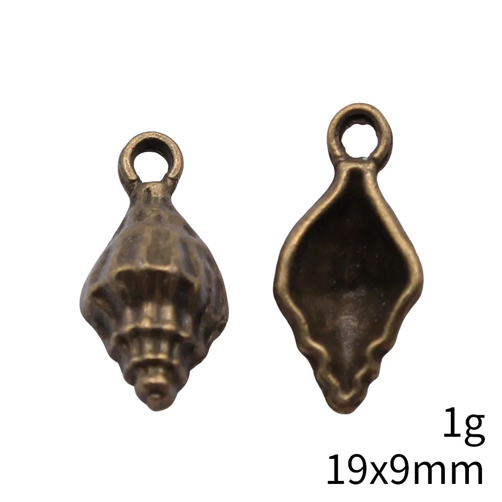 

20pcs 19x9mm 3 Colors Antique Silver Color Antique Gold Color Antique Bronze Color Conch Charms Jewelry Making Accessories