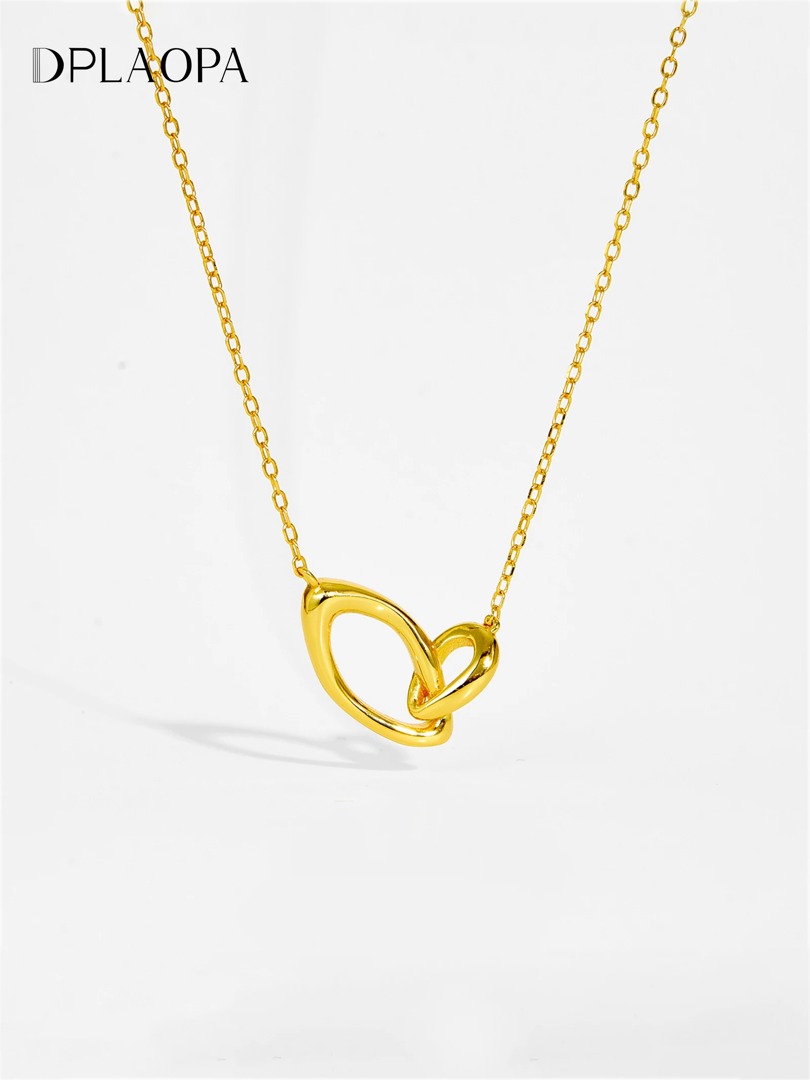

DPLAOPA Women 925 Sterling Silver Gold Irregular Circle Charm Necklace 2025 Fashion Luxury Fine Vintage Jewelry Gift